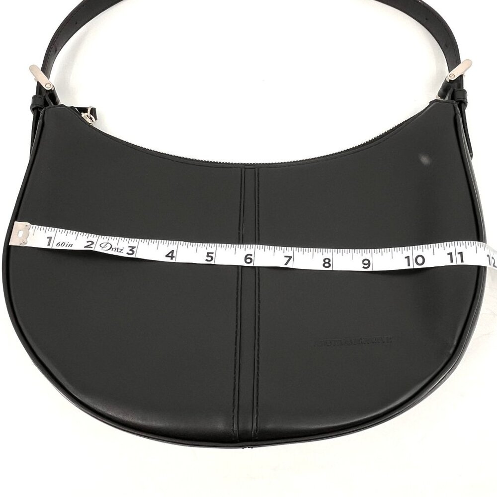 Burberry Leather Shoulder Bag Black Zip Top Silver Hardware Inner Pocket - Picture 10 of 13
